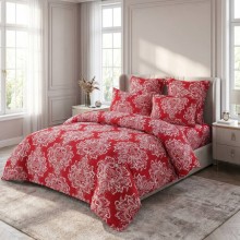 Луксозен спален комплект чаршафи от 6 части, Бродерия - Рубинен сън