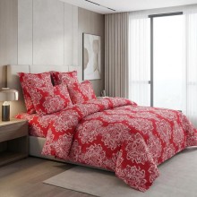 Луксозен спален комплект чаршафи от 6 части, Бродерия - Рубинен сън