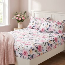 Спален комплект чаршафи с ластик от 3 части, Цветна фиеста Спален комплект чаршафи с ластик от 3 части, Цветна фиеста