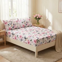 Спален комплект чаршафи с ластик от 3 части, Цветна фиеста Спален комплект чаршафи с ластик от 3 части, Цветна фиеста