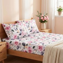 Спален комплект чаршафи с ластик от 3 части, Цветна фиеста Спален комплект чаршафи с ластик от 3 части, Цветна фиеста