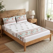 Спален комплект чаршафи с ластик от 3 части, Шевица - Гони