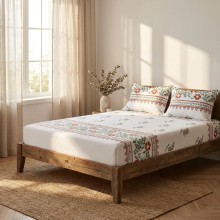 Спален комплект чаршафи с ластик от 3 части, Шевица - Гони