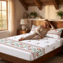 Спален комплект чаршафи с ластик от 3 части, Шевица - Гони