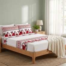 Спален комплект чаршафи с ластик от 3 части - Шевица - Нели