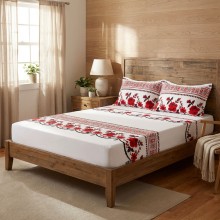 Спален комплект чаршафи с ластик от 3 части - Шевица - Нели