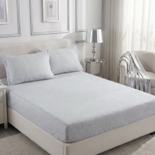 Спален комплект чаршафи с ластик от 3 части, Еви - Сив