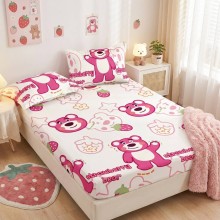 Спален комплект чаршафи с ластик от 3 части, Ягодовото мече