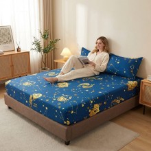 Спален комплект чаршафи с ластик от 3 части, Зодиак