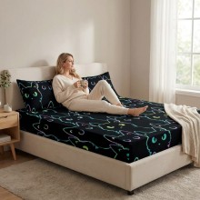 Спален комплект чаршафи с ластик от 3 части, Котерия