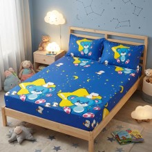 Спален комплект чаршафи с ластик от 3 части, Небесно мече