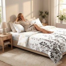 Спален комплект чаршафи с ластик от 3 части, Бизи