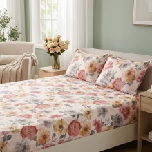 Спален комплект чаршафи с ластик от 3 части, Пролет