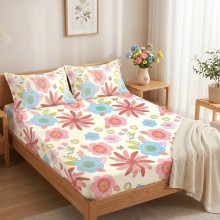 Спален комплект чаршафи с ластик от 3 части, Тиса