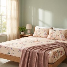 Спален комплект чаршафи с ластик от 3 части, Цветна шир