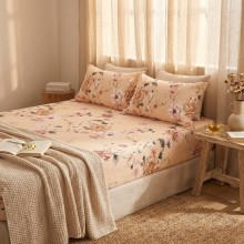 Спален комплект чаршафи с ластик от 3 части, Цветна шир