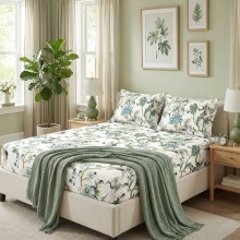 Спален комплект чаршафи с ластик от 3 части, Eсенен танц