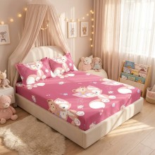 Спален комплект чаршафи с ластик от 3 части, Кюти