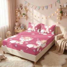 Спален комплект чаршафи с ластик от 3 части, Кюти