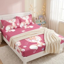 Спален комплект чаршафи с ластик от 3 части, Кюти