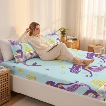 Спален комплект чаршафи с ластик от 3 части, Русалка