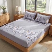 Спален комплект чаршафи с ластик от 3 части, Орхид