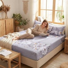 Спален комплект чаршафи с ластик от 3 части, Орхид