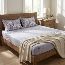 Спален комплект чаршафи с ластик от 3 части, Орхид