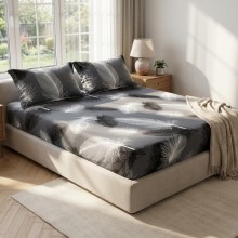 Спален комплект чаршафи с ластик от 3 части, Агнес