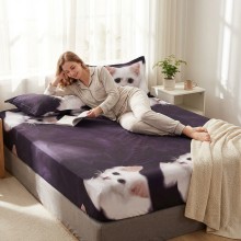 Спален комплект чаршафи с ластик от 3 части, Риа