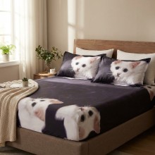 Спален комплект чаршафи с ластик от 3 части, Риа