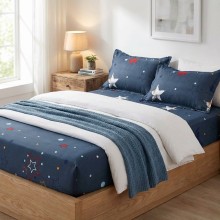 Спален комплект чаршафи с ластик от 3 части, Орион