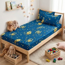 Единичен комплект чаршафи с ластик  от 3 части, Зази