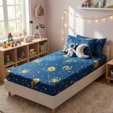 Единичен комплект чаршафи с ластик  от 3 части, Зази