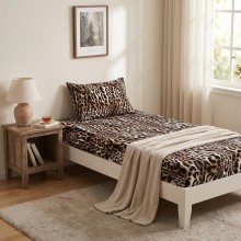 Единичен комплект чаршафи с ластик  от 3 части, Лара