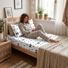 Единичен комплект чаршафи с ластик  от 3 части, Тайди