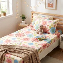 Единичен комплект чаршафи с ластик от 3 части, Дени