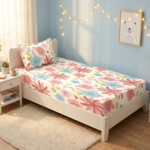 Единичен комплект чаршафи с ластик от 3 части, Дени