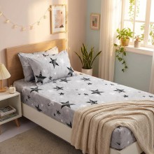 Единичен комплект чаршафи с ластик от 3 части, Софи