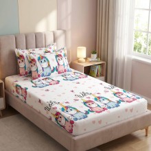 Единичен комплект чаршафи с ластик от 3 части, Емели