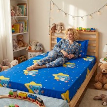 Единичен комплект чаршафи с ластик от 3 части, Меченце