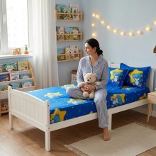 Единичен комплект чаршафи с ластик от 3 части, Меченце