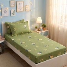 Единичен комплект чаршафи с ластик от 3 части, Грас