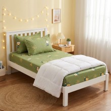 Единичен комплект чаршафи с ластик от 3 части, Грас