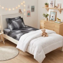 Единичен комплект чаршафи с ластик от 3 части, Перце