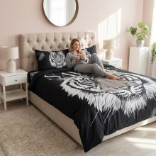 3D комплект чаршафи, от 6 части - Бял тигър