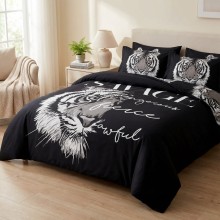 3D комплект чаршафи, от 6 части - Бял тигър