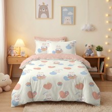 Спален комплект чаршафи за единично легло, от 4 части - Бъни