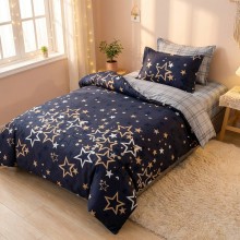 Спален комплект чаршафи за единично легло, от 4 части - Звездички