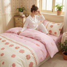 Спален комплект чаршафи за единично легло, от 4 части - Пийчи